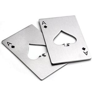 Bottle Opener-Stainless Steel Credit Card Size Casino Bottle Opener for Your Wallet-2 pcs