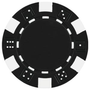 DA VINCI 50 Clay Composite Dice Striped 11.5 gram Poker Chips, Black