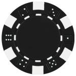 DA VINCI 50 Clay Composite Dice Striped 11.5 gram Poker Chips, Black