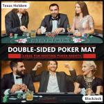 RAYKEEP 4-in-1 Poker Table Foldable, 8 Player Folding Poker Table w/Interchangeable Texas Holdem/Blackjack Game Mat & Built-in Chess/Backgammon Board, Portable Game Table for Home Party（72inch