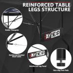 RAYKEEP 4-in-1 Poker Table Foldable, 8 Player Folding Poker Table w/Interchangeable Texas Holdem/Blackjack Game Mat & Built-in Chess/Backgammon Board, Portable Game Table for Home Party（72inch