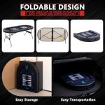 RAYKEEP 4-in-1 Poker Table Foldable, 8 Player Folding Poker Table w/Interchangeable Texas Holdem/Blackjack Game Mat & Built-in Chess/Backgammon Board, Portable Game Table for Home Party（72inch