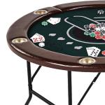 Barrington Billiards 6 Player Folding Round Card Table Casino Style 46 Inch Poker Table with Padded Rails, Cup Holders, and Poker Chips and Cards