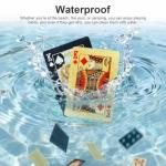 JWENUPDE 2 Pack Waterproof Plastic Playing Cards, Gold & Black Diamond Texture Luxury Deck of Cards, Waterproof Poker Cards for Pool Beach Party, Ideal for Blackjack, Tarot, Canasta Card Games
