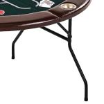 Barrington Billiards 6 Player Folding Round Card Table Casino Style 46 Inch Poker Table with Padded Rails, Cup Holders, and Poker Chips and Cards