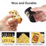 JWENUPDE 2 Pack Waterproof Plastic Playing Cards, Gold & Black Diamond Texture Luxury Deck of Cards, Waterproof Poker Cards for Pool Beach Party, Ideal for Blackjack, Tarot, Canasta Card Games