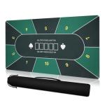 YOMEYOT Poker Table Top Mat 70"x35" Blackjack Poker Mat with Non Slip Rubber Backing and Carry Bag for Home Poker Card Game Night Up to 10 Players (Green)