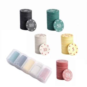 DKAOVH Poker Chips,Denomination Poker Chips Set with Storage Box,Poker Chips with Denominations(100PCS)