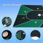 YOMEYOT Poker Table Top Mat 70"x35" Blackjack Poker Mat with Non Slip Rubber Backing and Carry Bag for Home Poker Card Game Night Up to 10 Players (Green)