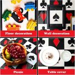 2 Pcs Casino Theme Party Decorations Poker Tablecloth Las Vegas Plastic Table Cover Casino Table Runner for Playing Card Game Birthday Party Favors Picnic Supplies, 54 x 108 Inch