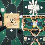 YOMEYOT Poker Table Top Mat 70"x35" Blackjack Poker Mat with Non Slip Rubber Backing and Carry Bag for Home Poker Card Game Night Up to 10 Players (Green)