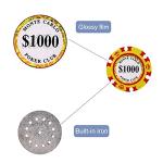 Clay Poker Chips 14 Gram Monte Carlo-Pack of 50 Chips ($1000 Yellow)