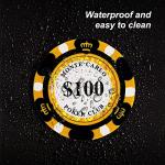 Clay Poker Chips 14 Gram Monte Carlo-Pack of 50 Chips ($1000 Yellow)
