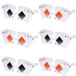 Arrowbash 6 Pcs Poker Sunglasses Glasses Playing Card Glasses Casino Night Gift for Man Woman Birthday Party Supplies