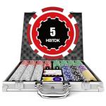 HEITOK Casino Poker Set with Numbered Chips 500-Piece for Card Board Game, 11.5 Gram with Playing Cards Waterproof for Texas Hold'em, Blackjack Gambling, Card Club or Late Night Poker Games