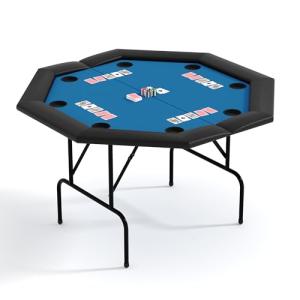 PeakPursuit Octagon Poker Table with Water-Resistant Cushioned Rail, 8-Player Octagonal Poker & Blackjack Tables, Casino Leisure Table with Collapsible Legs