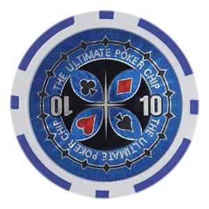 Brybelly Holo Inlay Poker Chips Heavyweight 14-gram Clay Composite - Pack of 50 ($10 Blue)