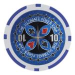 Brybelly Holo Inlay Poker Chips Heavyweight 14-gram Clay Composite - Pack of 50 ($10 Blue)