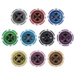 Brybelly Holo Inlay Poker Chips Heavyweight 14-gram Clay Composite - Pack of 50 ($10 Blue)