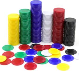 Darovly 600Pcs Plastic Poker Mini Chips in 6 Colors Bulk Poker Card Game Chips for Game Play Learning Math Counting Kids Teaching Rewards（2.2CM in Diameter）