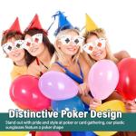 Arrowbash 6 Pcs Poker Sunglasses Glasses Playing Card Glasses Casino Night Gift for Man Woman Birthday Party Supplies