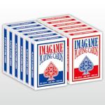 IMAGAME Plastic Playing Cards, Poker Size, Excellent Quality, Jumbo Index, Waterproof & Washable, Perfect for Texas Hold’em Poker, 6 Blue Deck & 6 Red Deck