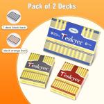 Teskyer 2 Pack Waterproof Playing Cards, 100% Plastic Premium Durable Poker Cards, 2 Deck of Cards - Large Index