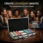 HEITOK Casino Poker Set with Numbered Chips 500-Piece for Card Board Game, 11.5 Gram with Playing Cards Waterproof for Texas Hold'em, Blackjack Gambling, Card Club or Late Night Poker Games