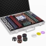 LUOBAO 500 Pcs Black Poker Chips Set Casino Chips Blackjack 11.5 Grams Poker Chip Sets Texas Hold'em Poker Set Case Gambing Poler Chips Card Game Black Jack Poker Night