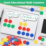 Luxiv 200Pcs Plastic Learning Counters with Storage Box, 4 Colors Bingo Chips 1 Inches Poker Chips Educational Counting Math Counters Manipulatives Round Game Chips Plastic Counters (1 inches)