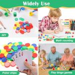 Luxiv 200Pcs Plastic Learning Counters with Storage Box, 4 Colors Bingo Chips 1 Inches Poker Chips Educational Counting Math Counters Manipulatives Round Game Chips Plastic Counters (1 inches)