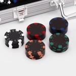 LUOBAO 500 Pcs Black Poker Chips Set Casino Chips Blackjack 11.5 Grams Poker Chip Sets Texas Hold'em Poker Set Case Gambing Poler Chips Card Game Black Jack Poker Night