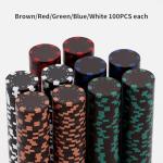 LUOBAO 500 Pcs Black Poker Chips Set Casino Chips Blackjack 11.5 Grams Poker Chip Sets Texas Hold'em Poker Set Case Gambing Poler Chips Card Game Black Jack Poker Night