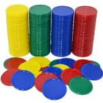 Smartdealspro Set of 160 Opaque 1 1/2 Inch Plastic Counting Counters Poker Chips with Box for Casino Card Games (160pcs 4 Color with Box)