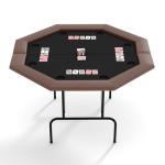 STMHOM Professional Foldable Octagon Poker Table for 8 Players - Casino Style Game Table with Waterproof Black Felt, Padded Armrest & 8 Cup Holders for Home Game Nights & Parties