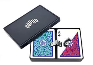 Copag 1546 Neoteric Design 100% Plastic Playing Cards, Poker Size (Standard) Green/Red (Regular Index, 1 Set)