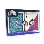 Copag 1546 Neoteric Design 100% Plastic Playing Cards, Poker Size (Standard) Green/Red (Regular Index, 1 Set)