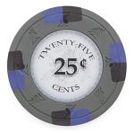 Claysmith Gaming Pack of 50 Poker Knights Poker Chips, Heavyweight 13.5-gram Clay Composite (0.25 Gray)