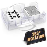 Playing Cards Holder Rotating 360° – Compact Plastic Playing Card Tray for Easy Access 2 Decks with Smooth Rotation | Organizes Multiple Decks for Canasta, Poker & More, Great for Valentines Day Gift