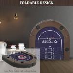 RAYKEEP Poker Table Foldable, 8 Player Folding Poker Tables w/Collapsible Legs, Casino Grade Felt, Padded Rails and Cup Holders, Portable Poker Table for Texas Holdem Poker and Blackjack, 71 Inch