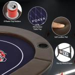 RAYKEEP Poker Table Foldable, 8 Player Folding Poker Tables w/Collapsible Legs, Casino Grade Felt, Padded Rails and Cup Holders, Portable Poker Table for Texas Holdem Poker and Blackjack, 71 Inch