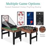 Best Choice Products 13-in-1 Combo Game Table Set w/Ping Pong, Foosball, Basketball, Air Hockey, Sling Puck, Archery, Shuffleboard - Walnut