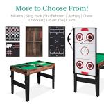 Best Choice Products 13-in-1 Combo Game Table Set w/Ping Pong, Foosball, Basketball, Air Hockey, Sling Puck, Archery, Shuffleboard - Walnut