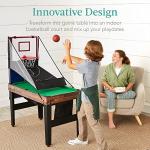 Best Choice Products 13-in-1 Combo Game Table Set w/Ping Pong, Foosball, Basketball, Air Hockey, Sling Puck, Archery, Shuffleboard - Walnut