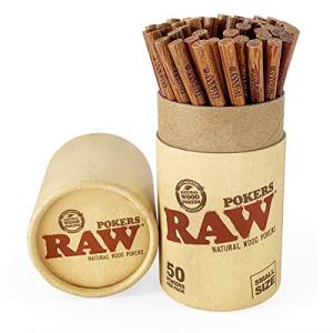 RAW Natural Wood Pokers | Pack, Push, and Roll | 4.5'' x .25'' Each Poking Stick | 50 Pack