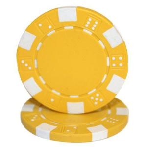 Brybelly Clay Composite Striped Dice 11.5-gram Poker Chips (100-pack) - Blank Non-denominated Poker Chips - Custom Cash Games and Home Casino Poker Nights (Yellow)