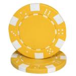 Brybelly Clay Composite Striped Dice 11.5-gram Poker Chips (100-pack) - Blank Non-denominated Poker Chips - Custom Cash Games and Home Casino Poker Nights (Yellow)