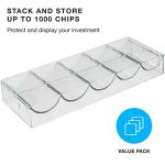 Brybelly Clear Acrylic Poker Chip Tray | for Standard Size Chips & Clay Chips | Each Tray Holds 100 Chips | 10 Trays - No Lids