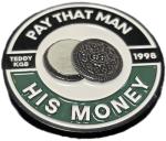 LETS GO CORNHOLE Pay That Man His Money Poker Card Protector Good Luck Charm Trinket, Teddy KGB Design, 1998 Edition Rounder Players Great Gift