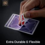SLOWPLAY 100% Plastic Playing Card Set, 2 Decks (Purple & Gold), Jumbo Index, Poker Size, Superior Flexibility and Durability, Waterproof & Washable, Professional Playing Cards for Texas Hold’em Poker